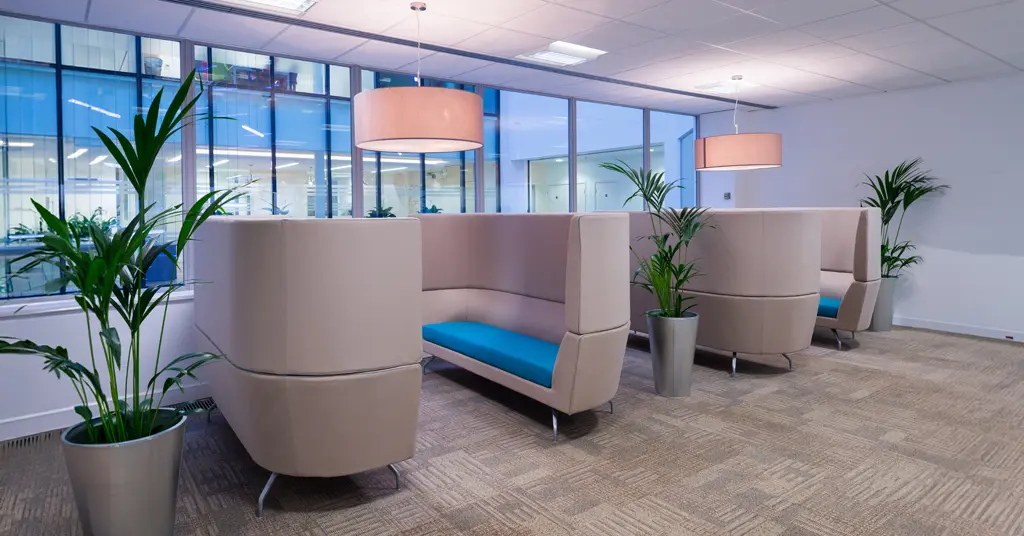 People sat in a dining, reception area