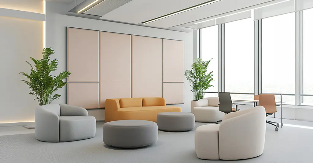 People sat in a dining, reception area